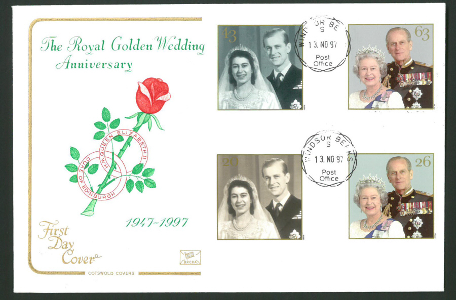 1997 Cotswold First Day Cover -Golden Wedding - Windsor C D S Postmark - - Click Image to Close