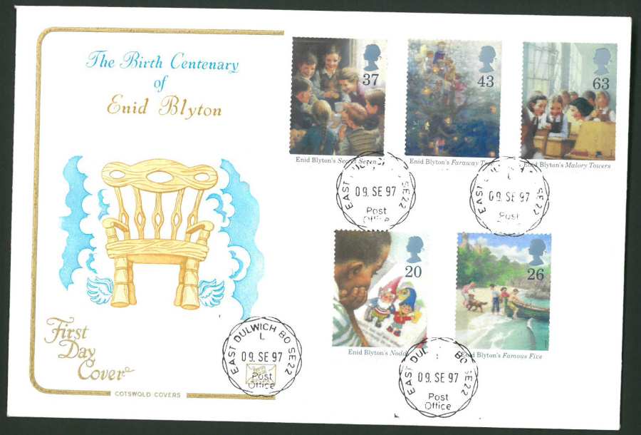 1997 Cotswold First Day Cover -Enid Blyton - East Dulwich B O C D S Postmark - - Click Image to Close