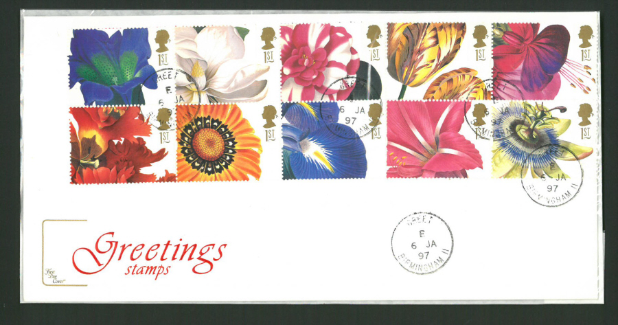1997 Cotswold First Day Cover - Greetings - Greet Birmingham C D S Postmark -