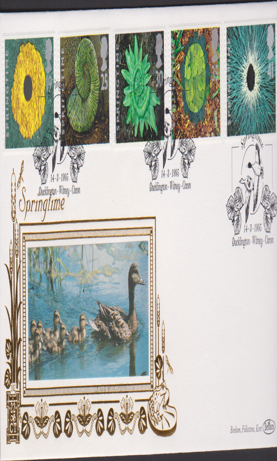 1995 Benham Springtime First Day Cover- Ducklington Postmark - Click Image to Close