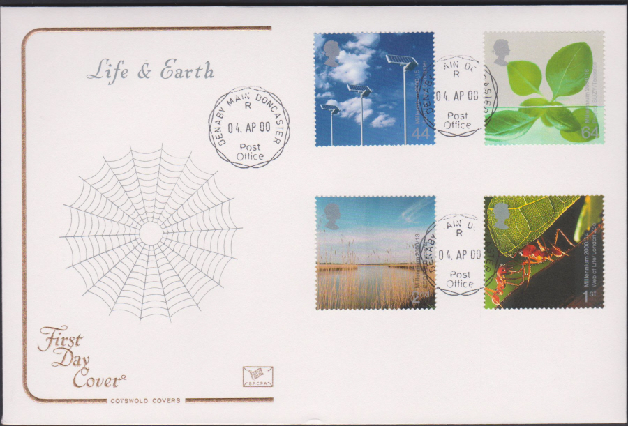 2000 Life & Earth COTSWOLD CDS First Day Cover - Denaby Main Doncaster Postmark - Click Image to Close