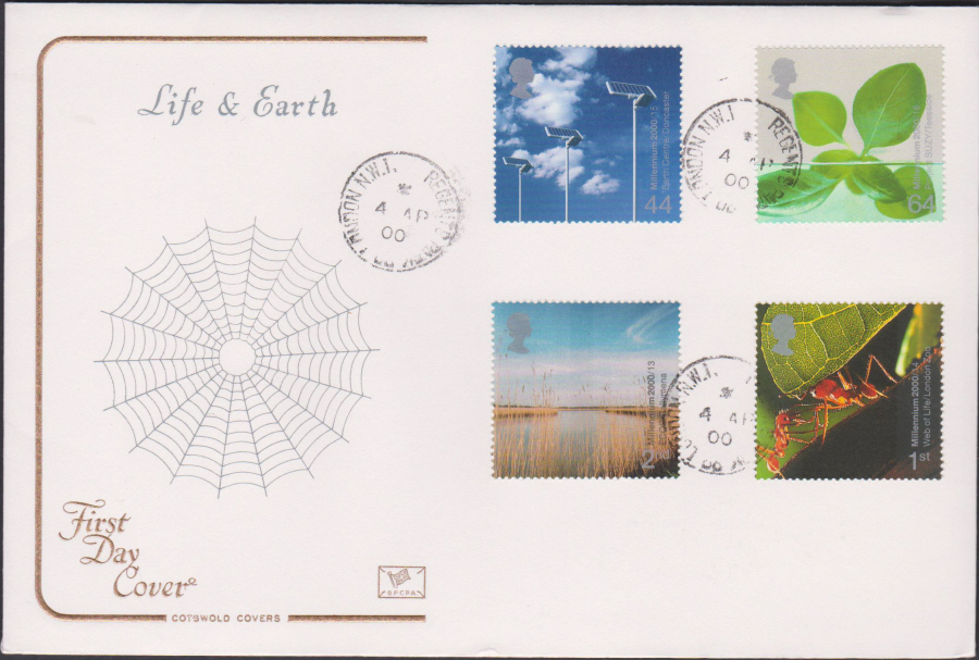 2000 Life & Earth COTSWOLD CDS First Day Cover - Regents Park Rd London Postmark - Click Image to Close
