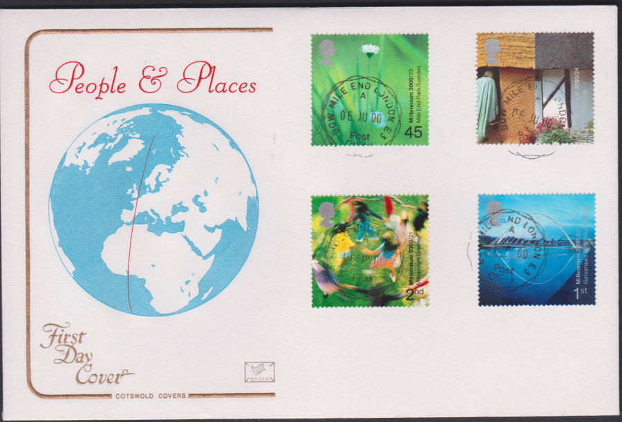2000 People & Places COTSWOLD CDS First Day Cover - Bow Mile End London E3 Postmark