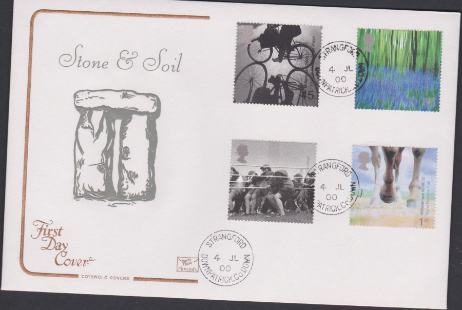 2000 Stone & Soil COTSWOLD CDS First Day Cover - Strangford, Downpatrick Postmark - Click Image to Close