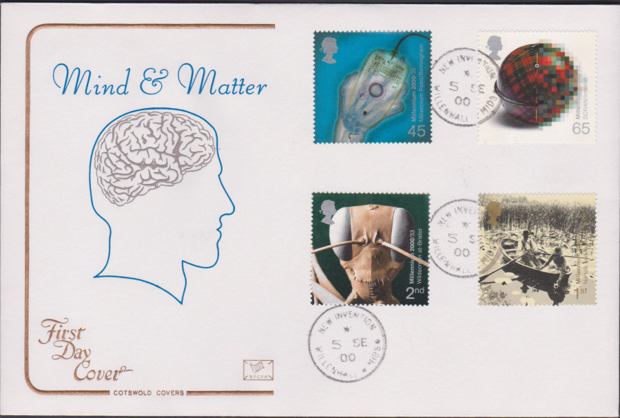 2000 Mind & Matter COTSWOLD CDS First Day Cover - New Invention,Willenhall Postmark - Click Image to Close