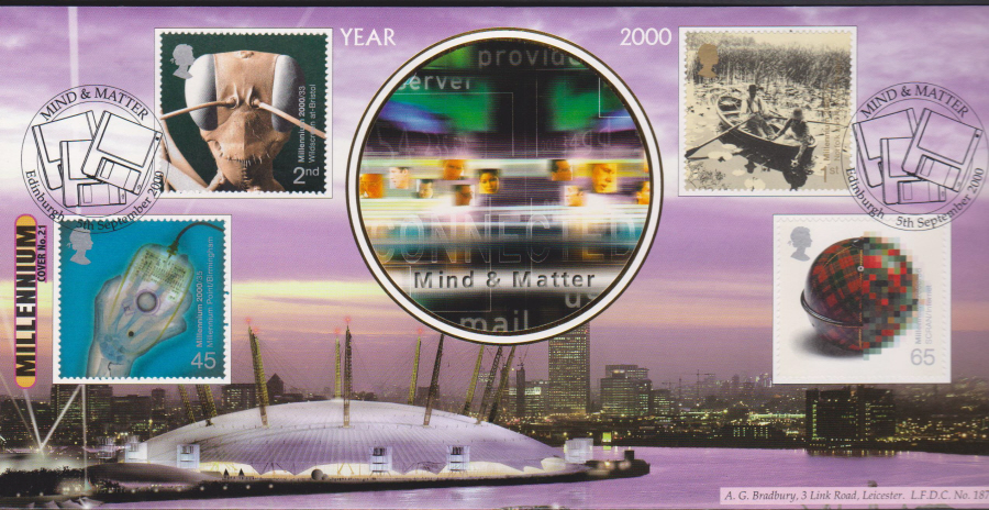 2000 Mind & Matter Bradbury First Day Cover -Edinburgh Postmark