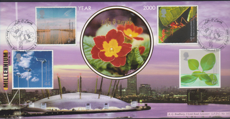 2000 Life & Earth Bradbury First Day Cover - Kew Gardens Postmark