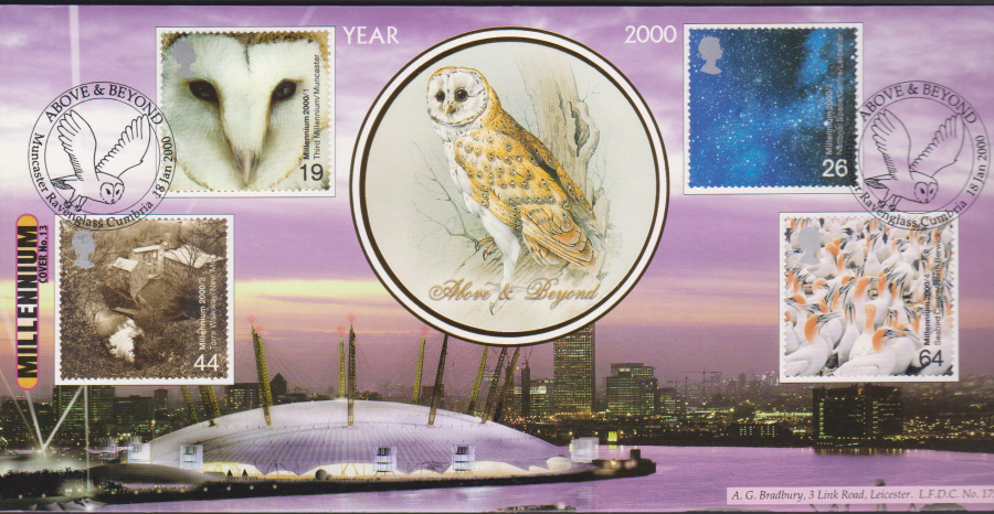 2000 Above & Beyond Bradbury First Day Cover - Muncaster Postmark - Click Image to Close