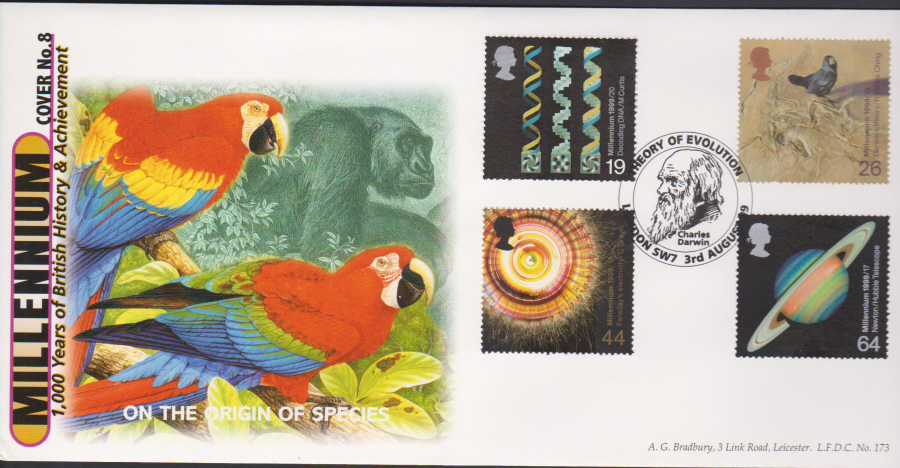 1999 Scientists Tales Bradbury First Day Cover - Evolution,London SW7 Postmark
