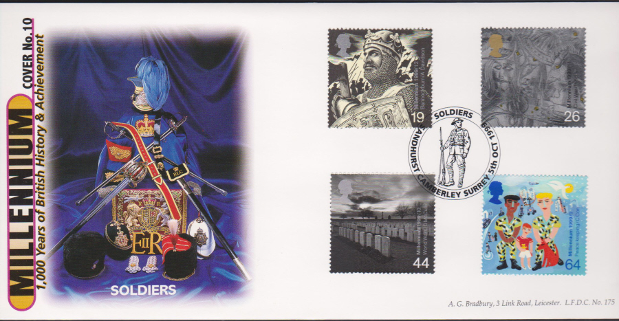 1999 Soldiers Tales Bradbury First Day Cover - Sandhurst,Surrey Postmark