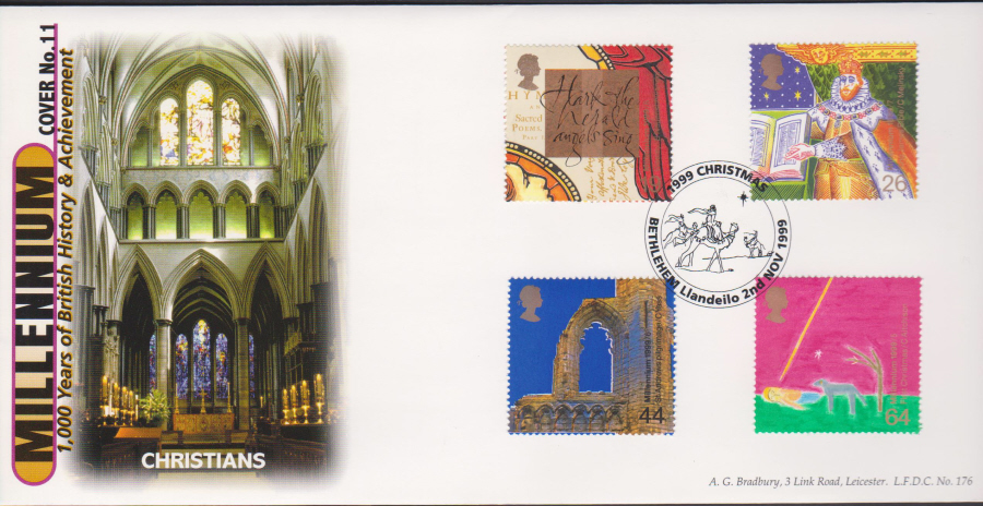 1999 Christians Tales Bradbury First Day Cover - Bethlehem, Llandeilo Postmark - Click Image to Close