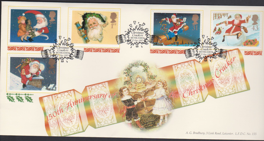 1997 Christmas Bradbury First Day Cover - Bethlehem Postmark