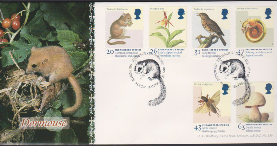 1998 Endangered Species Bradbury First Day Cover - Selborne Hants Postmark