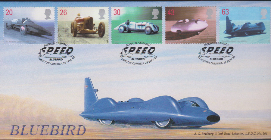 1998 Speed Bradbury First Day Cover - Coniston, Cumbria Postmark - Click Image to Close