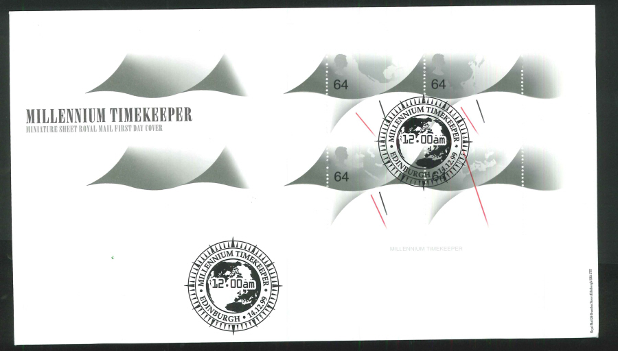 1999 Millennium Timekeeper First Day Cover- Edinburgh Postmark