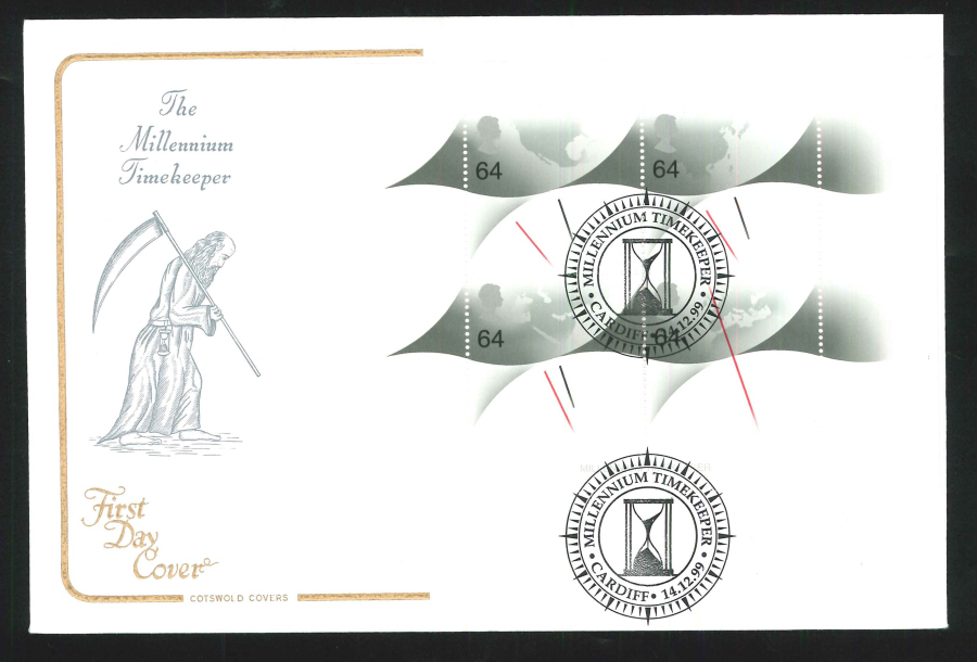 1999 Millennium Timekeeper First Day Cover- Cardiff Postmark