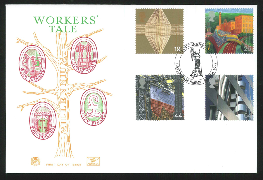 1999 Workers' Tale First Day Cover - Lavenham, Suffolk Postmark - Click Image to Close