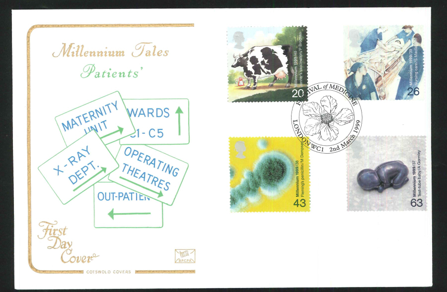 1999 Millennium Tales Patients' First Day Cover - Festival of Medicine Postmark