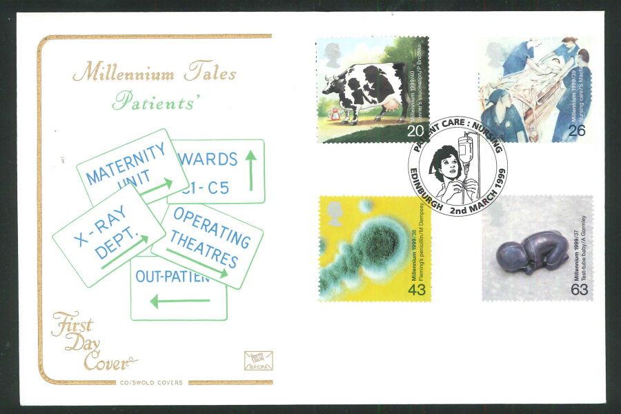 1999 Millennium Tales Patients' First Day Cover - Nursing, Edinburgh Postmark