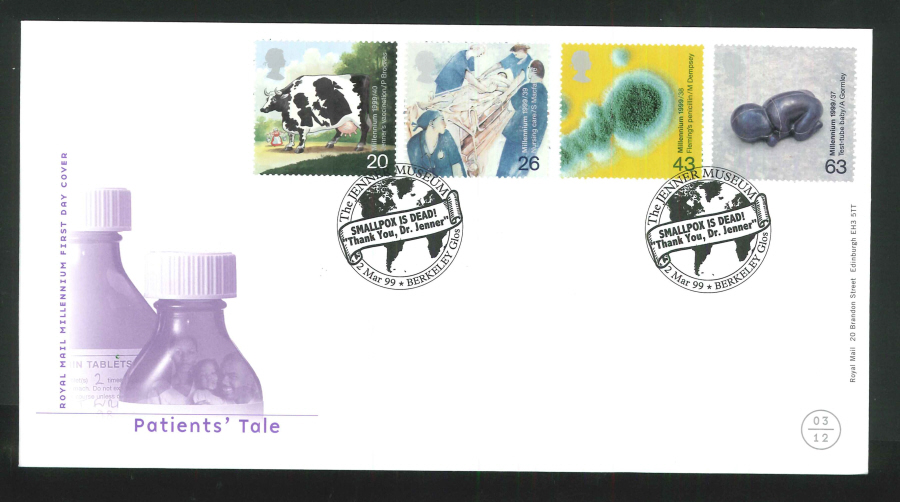 1999 Patients' Tale First Day Cover - Jenner Museum, Berkeley Postmark - Click Image to Close