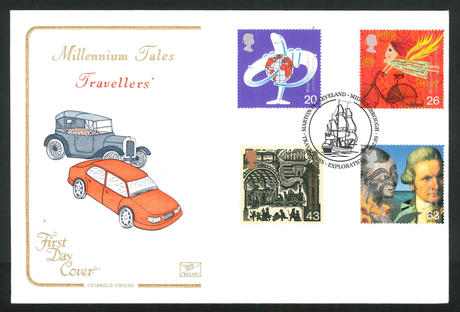 1999 Millennium Tales Travellers' First Day Cover - Marton in Cleveland Postmark - Click Image to Close