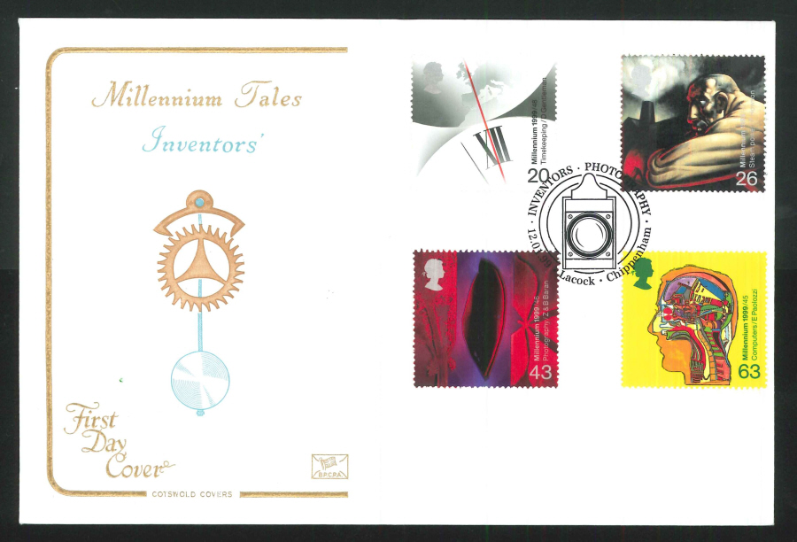 1999 Millennium Tales Inventors' First Day Cover- Photography, Lacock Postmark