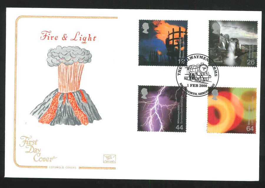 2000 Fire & Light First Day Cover - Railwaymen's Arms Postmark