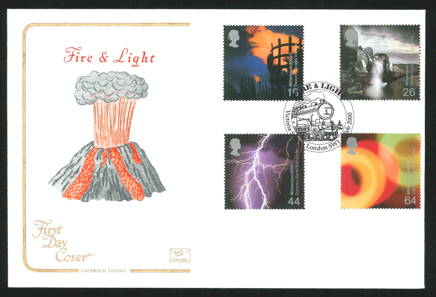 2000 Fire & Light First Day Cover - Victoria Station, London Postmark
