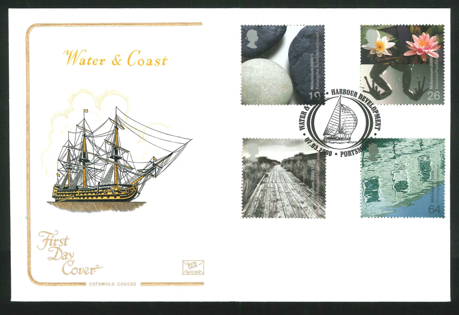 2000 Water & Coast First Day Cover - Portsmouth Postmark