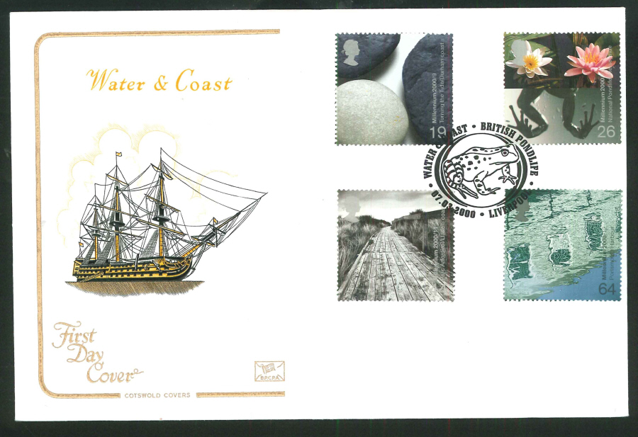 2000 Water & Coast First Day Cover - Pondlife Liverpool (Frog) Postmark