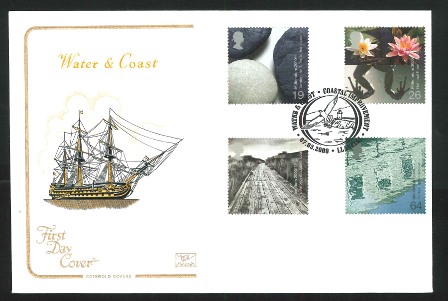 2000 Water & Coast First Day Cover - Llanelli Postmark