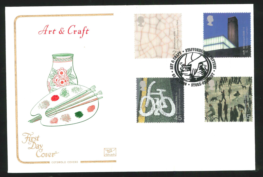 2000 Art & Craft First Day Cover - Stoke on Trent Postmark