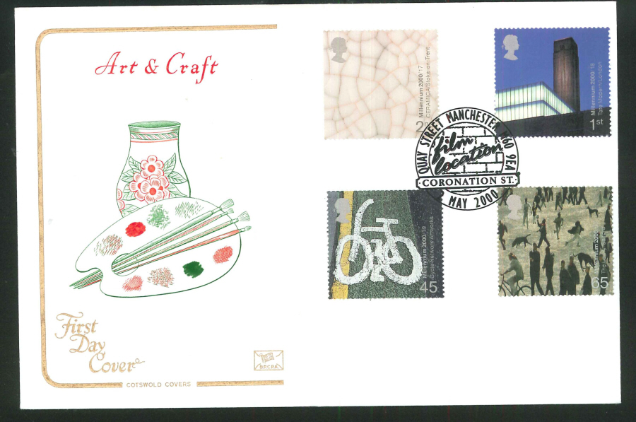 2000 Art & Craft First Day Cover - Coronation Street Postmark - Click Image to Close