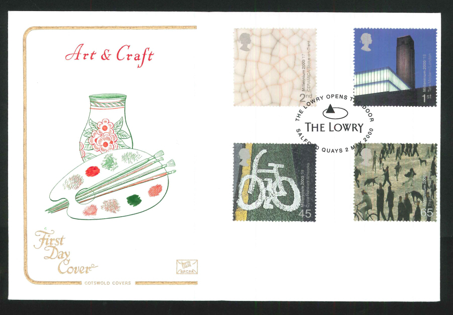2000 Art & Craft First Day Cover - The Lowry,Salford Postmark - Click Image to Close