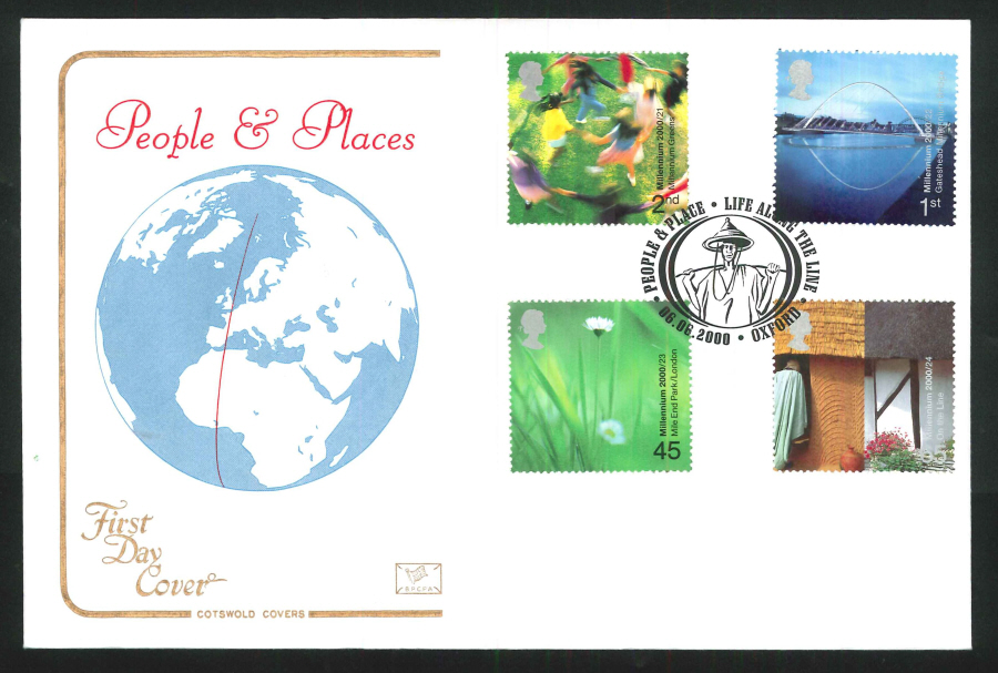 2000 People & Places First Day Cover - Life Along the Line, Oxford Postmark - Click Image to Close