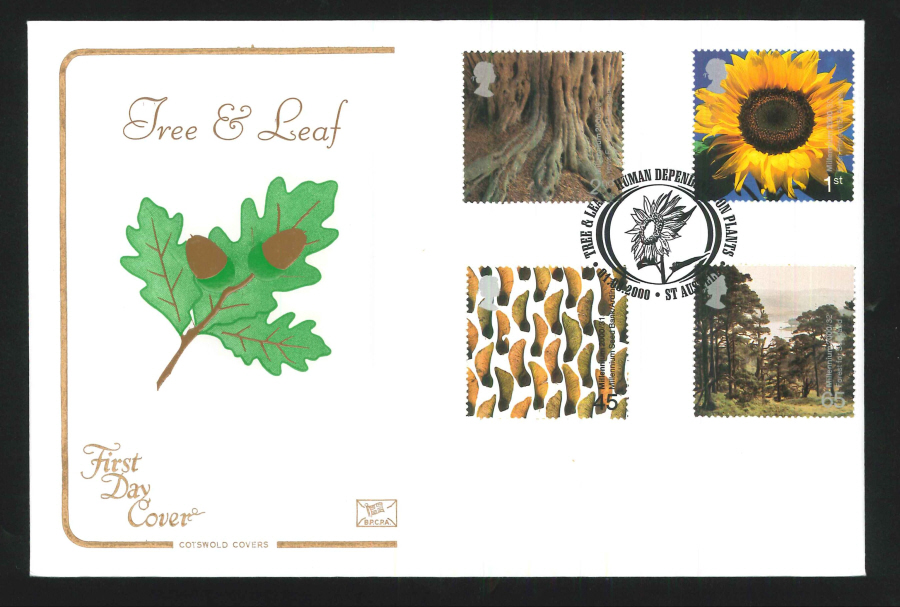 2000 Tree & Leaf First Day Cover - St.Austell Postmark - Click Image to Close