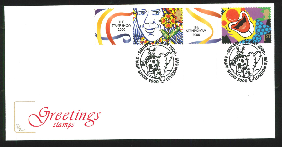 2000 'Smilers' Stamps, The Stamp Show, First Day Cover, Set of 5 - Stamp Show 2000 Postmark