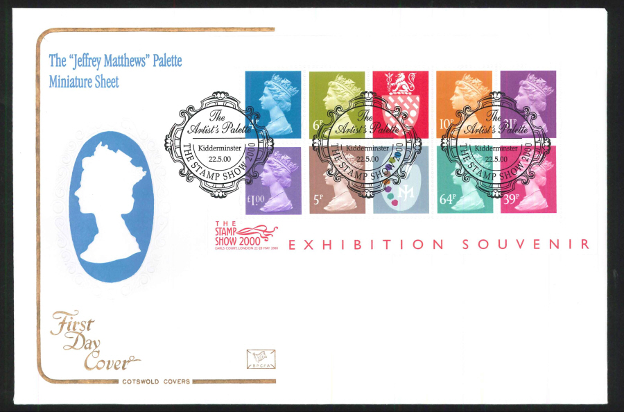 2000 Jeffrey Mathews Palette First Day Cover - Kidderminster Postmark