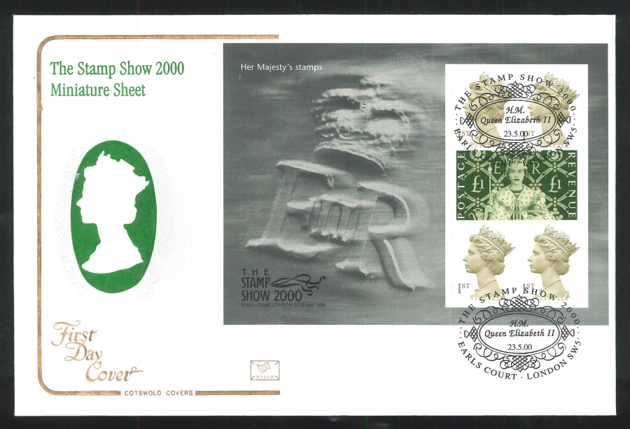 2000 The Queen's Stamps First Day Cover - Stamp Show, Earls Court Postmark