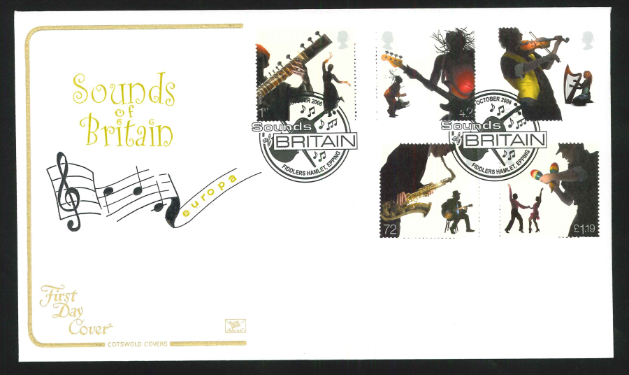 2006 Sounds of Britain First Day Cover - Fiddlers Hamlet, Epping Postmark