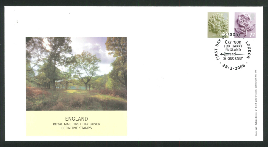 2006 Country Definitives Set of 4 First Day Covers - Belfast, Cardiff, Edinburgh & London Postmarks - Click Image to Close