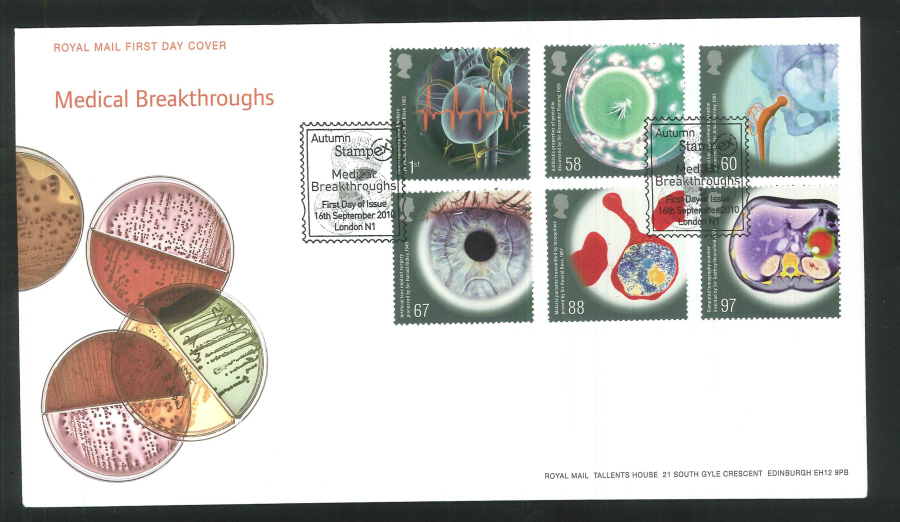 2010 Medical Breakthroughs First Day Cover, Stampex Postmark - Click Image to Close