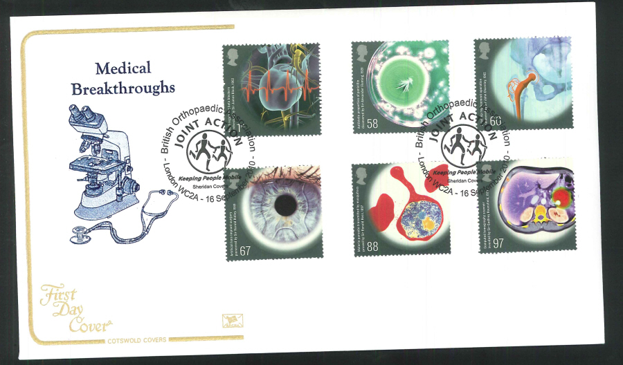 2010 Medical Breakthroughs First Day Cover, British Orthopaedic Association Postmark - Click Image to Close