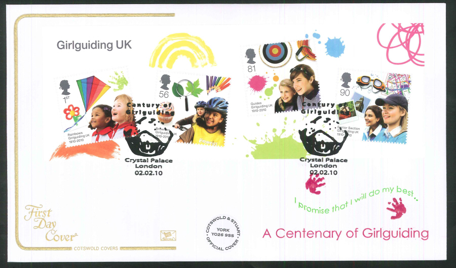 2010 Girlguiding UK First Day Cover, Crystal Palace Postmark