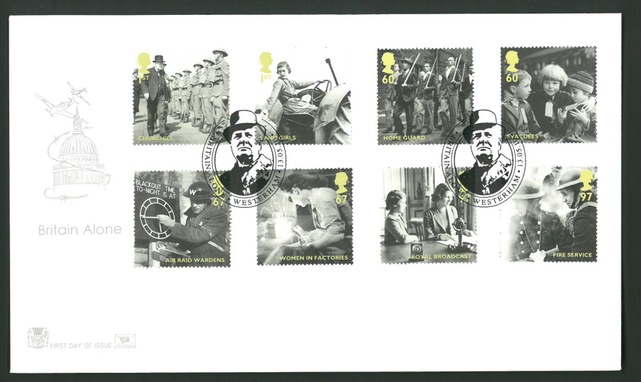 2010 Stuart F D C Britain Alone Westerham ( Churchill ) Postmark - Click Image to Close