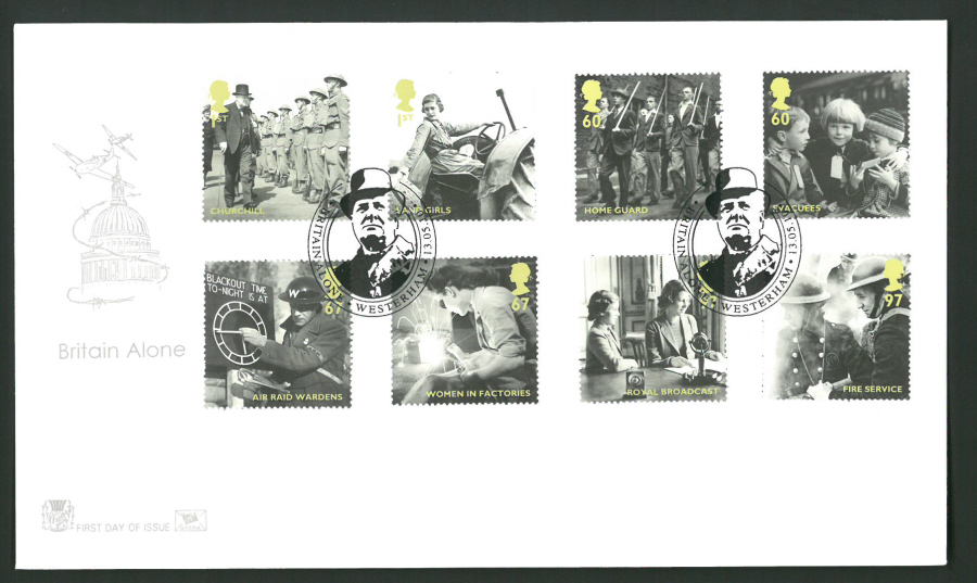 2010 Stuart F D C Britain Alone Westerham ( Churchill ) Postmark