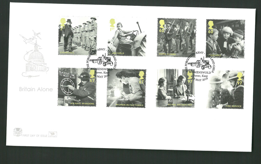 2010 Stuart F D C Britain Alone Womenswold Dover Postmark