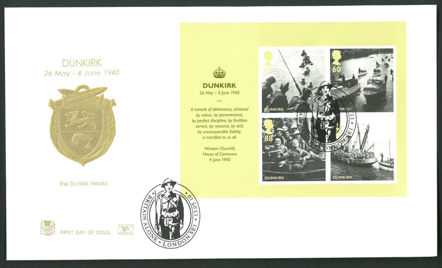 2010 Stuart F D C Dunkirk M/S Britain Alone London SE1 Postmark