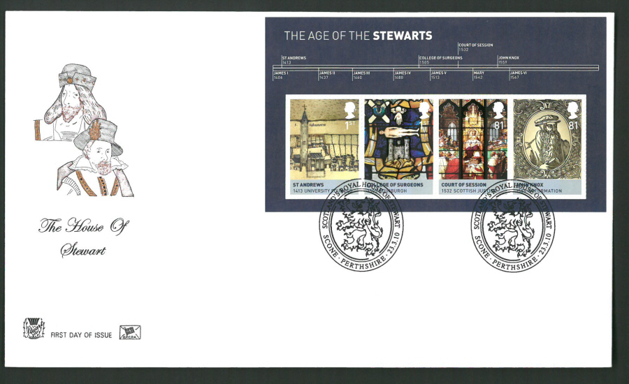 2010 Stuart F D C House of Stewart- Scone Perthshire Postmark