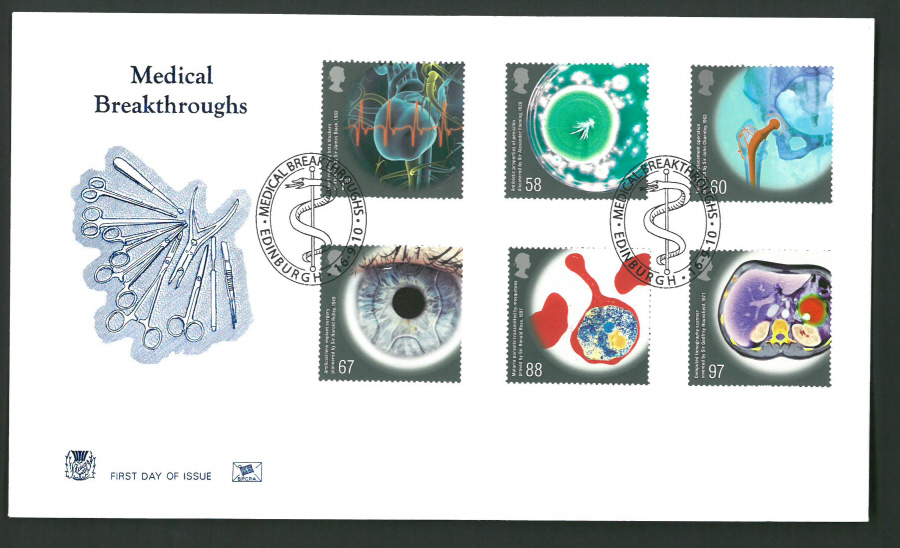 2010 Stuart F D C Medical Breakthroughs Edinburgh Postmark - Click Image to Close